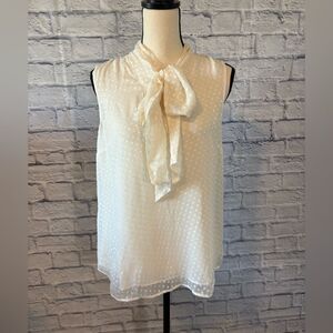 Daniel Rainn Cream Polka Dot Blouse